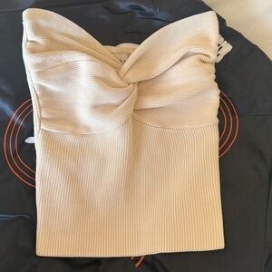 DISSH Cream Ribbed Knit Sweater